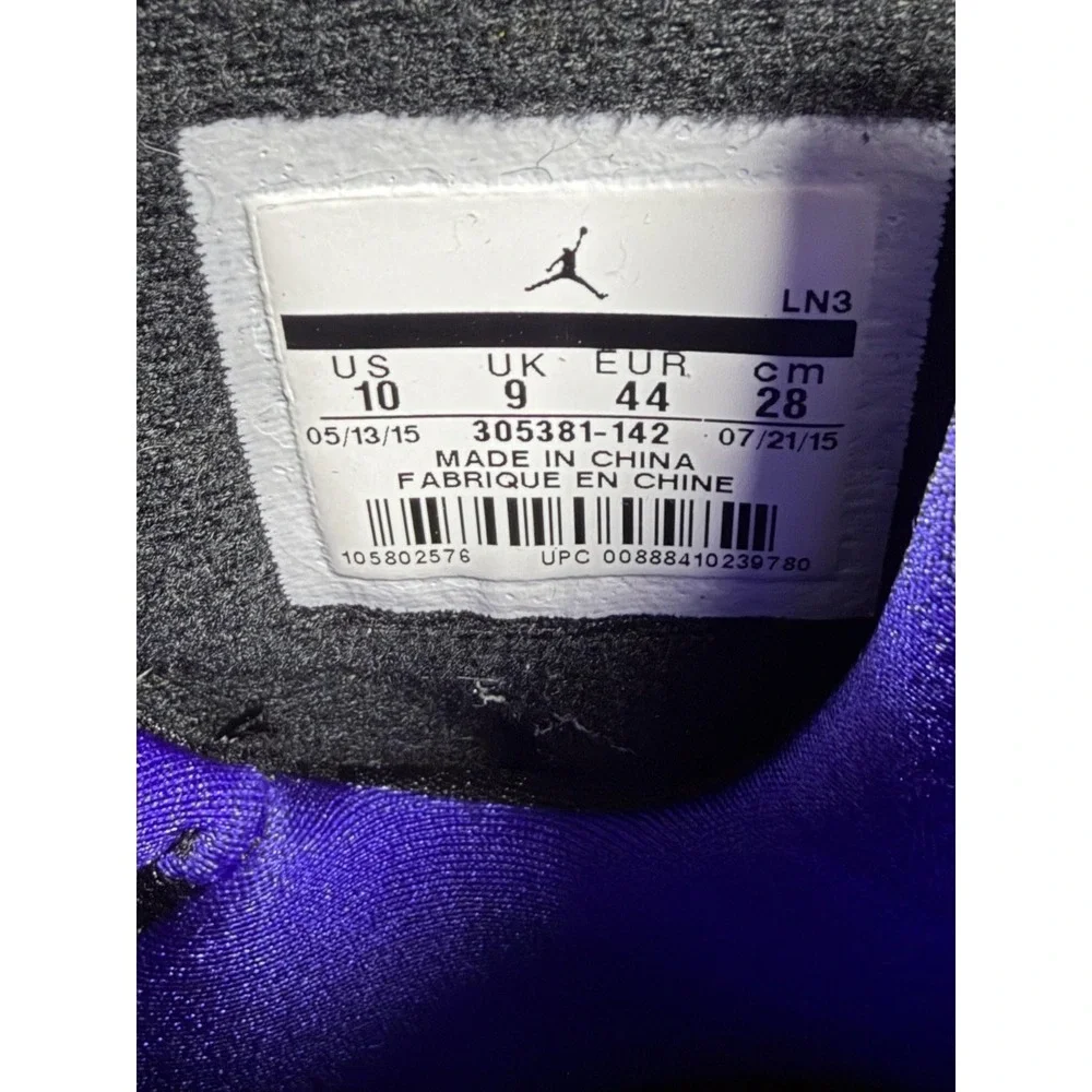 Jordan Air Jordan 8 Retro Three Peat Shoes Mens 10 White Basketball 305381 142